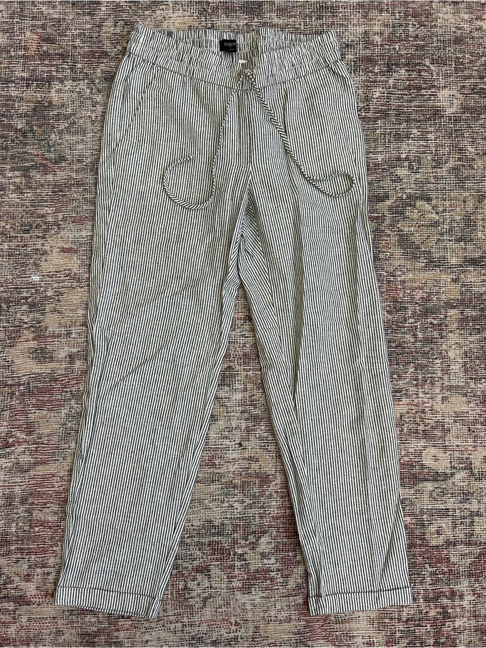 J. Crew Striped Drawstring Women’s Pants - Black & White